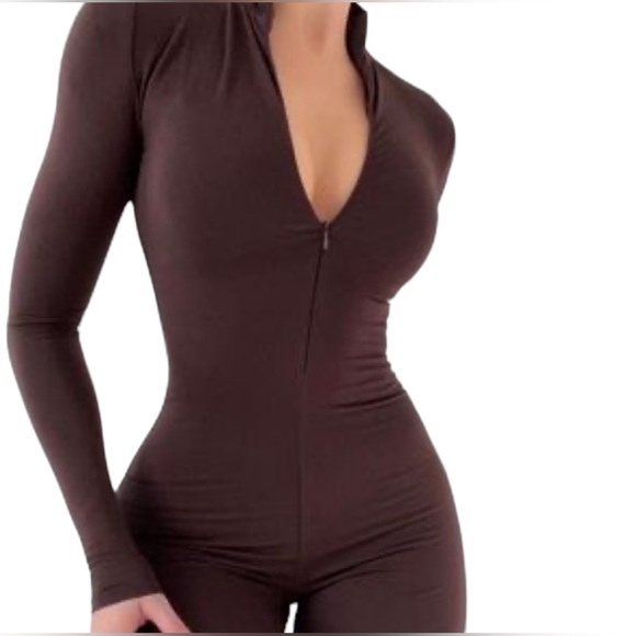 naked wardrobe Pants - NAKED WARDROBE Zip V-neck Jumpsuit - small- new